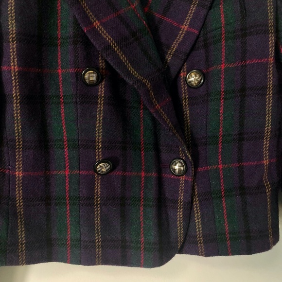 Vintage Amanda Smith Clueless Plaid Wool Made in USA Blazer Jacket Sz M - Picture 5 of 7